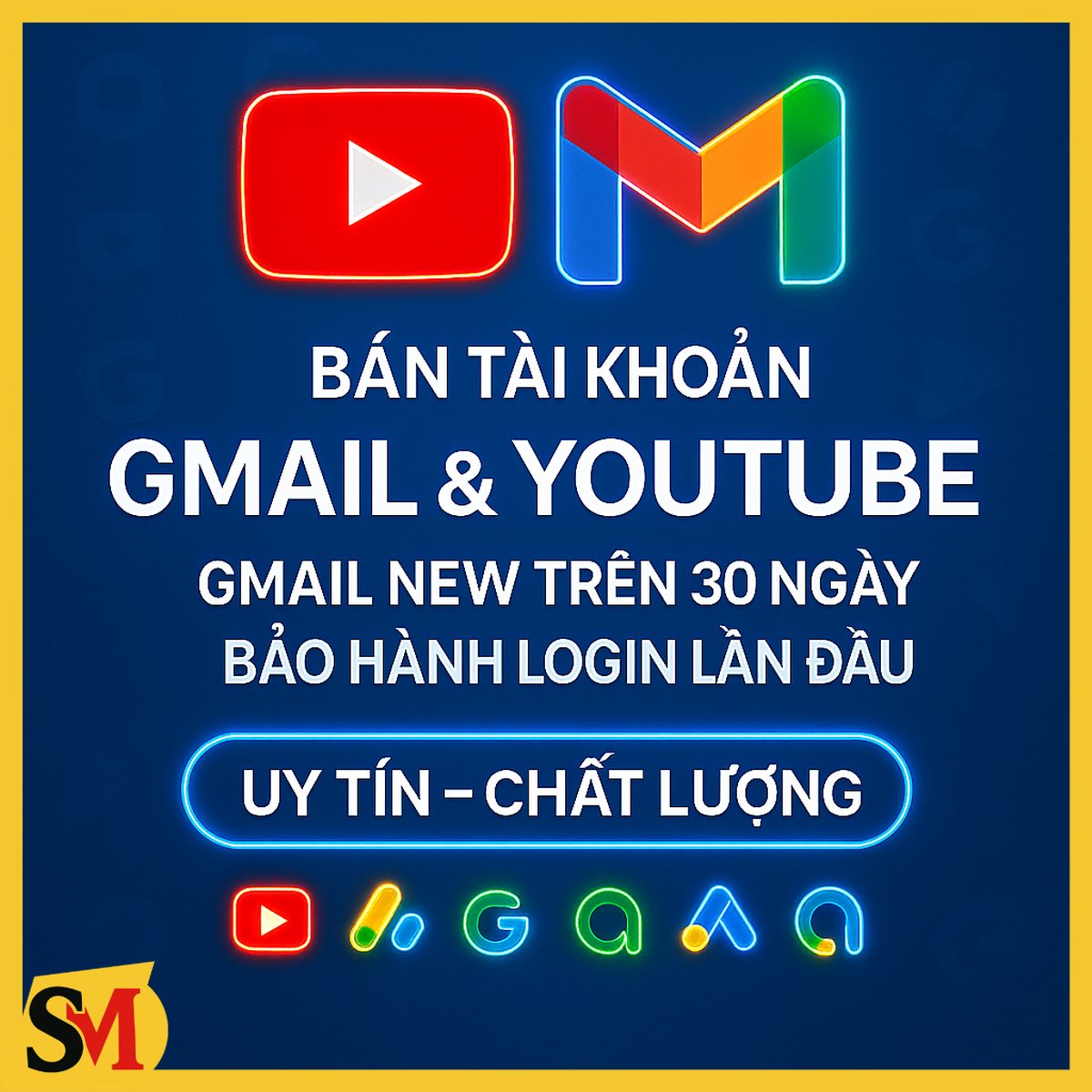 GMAIL CÓ KÊNH YOUTUBE - GMAIL NEW TRÊN 30 NGÀY TUỔI – BẢO HÀNH ĐĂNG NHẬP LẦN ĐẦU 15 NGÀY